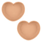 SET OF 2 SILICONE MINI HEART SUCTION DISHES, APRICOT
