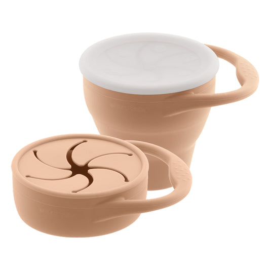 SET OF 2 FOLDABLE SNACK CUPS, APRICOT