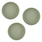 SET OF 3 SILICONE SUCTION OPEN DISHES, SAGE