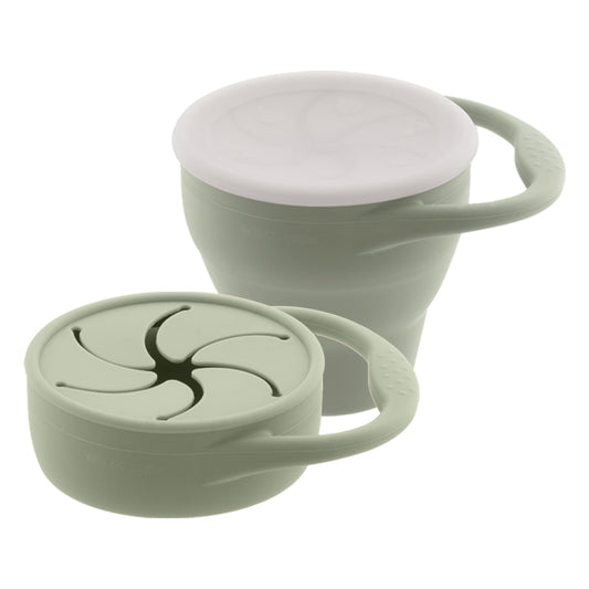 SET OF 2 FOLDABLE SNACK CUPS, SAGE